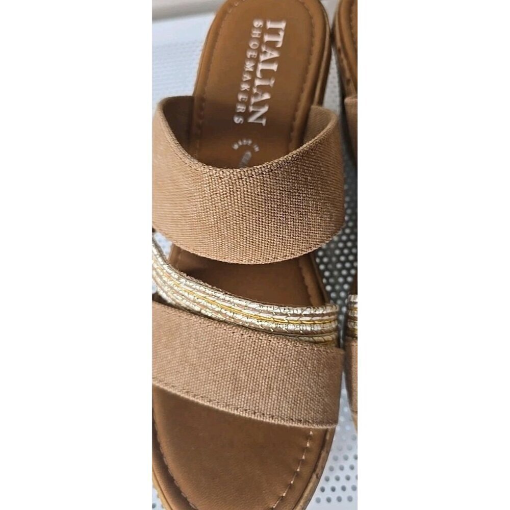Italian Shoemakers NWOB Jurie Women's Tan Wedge Sandals Size 10 (7747039) NEW - Picture 2 of 8